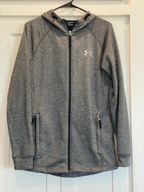 Under Armour  ColdGear ladies hoodie gray fitted design fullzip SM